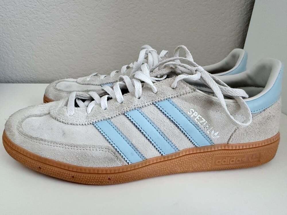 Adidas Handball Spezial W Size 9.5 Alumina Clear Sky Suede Sneakers